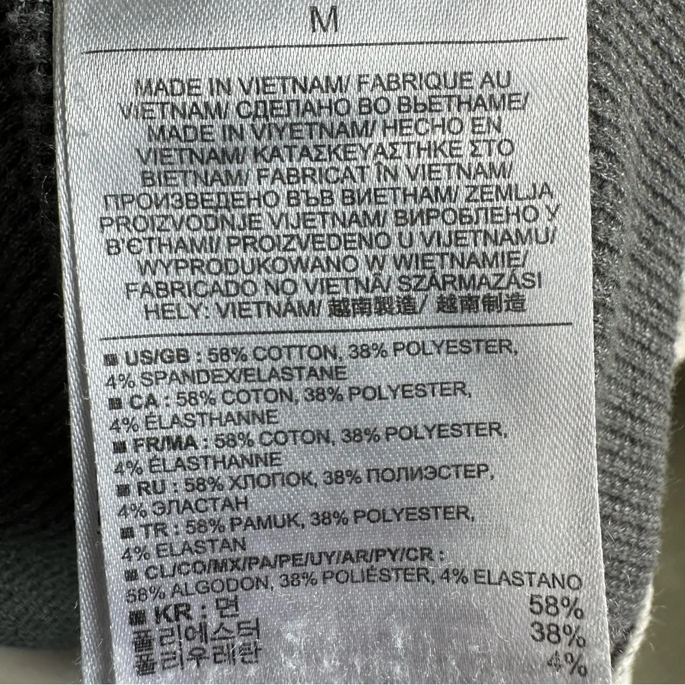 Banana Republic Men’s Waffle Knit Henley Cream Gray Color block Collegiate M